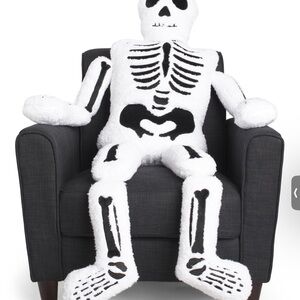 STOREHOUSE Mr. Bones 60×32 Oversized White Skeleton Pillow